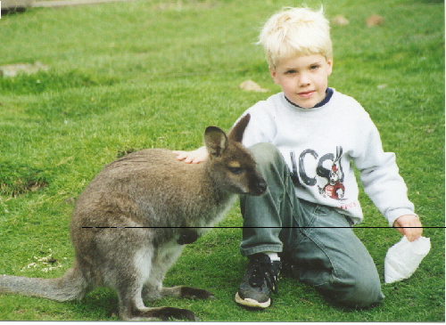 James with a Wallaby