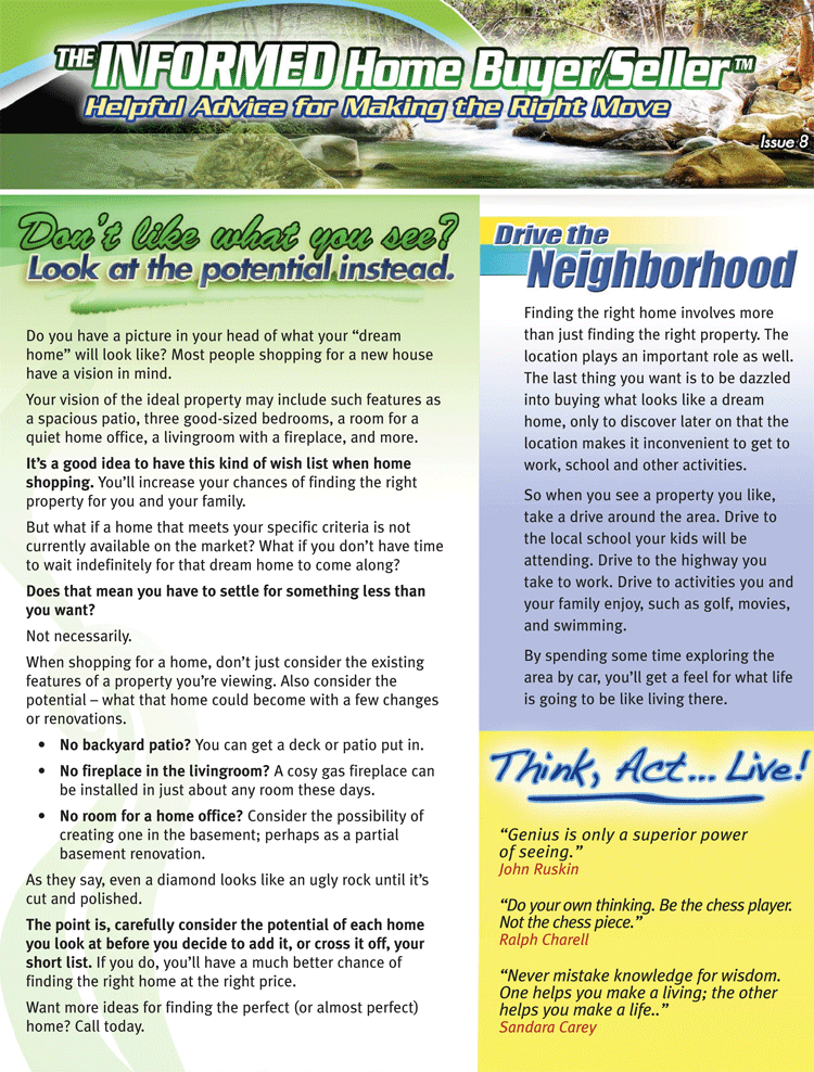The Informed Home Buyer/Seller August 2010