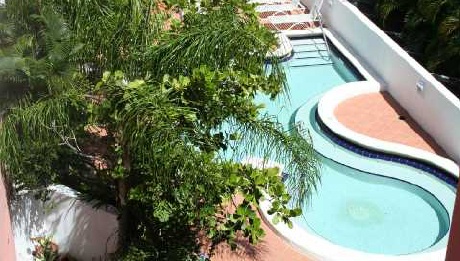 This is the pool area located on the second floor. Simply take a right out of the elevator to access the pool.