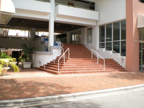 This is the main entrance to Grove Square. A set of glass doors and call box entry system will get you access inside. 